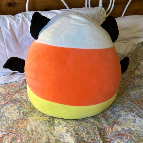 Squishmallow Bat Plush Candy Corn Bat Pillow - Orange, Black, White 16” - Picture 3 of 7